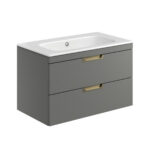 Scudo Aubrey 800mm Wall Mounted Vanity Unit & Basin Dust Grey