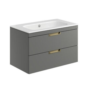 Scudo Aubrey 800mm Wall Mounted Vanity Unit & Basin Dust Grey