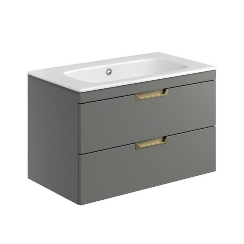 Scudo Aubrey 800mm Wall Mounted Vanity Unit & Basin Dust Grey Scudo Aubrey 800mm Wall Mounted Vanity Unit & Basin Dust Grey