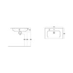Scudo Aubrey 800mm Wall Mounted Vanity Unit & Basin Dust Grey