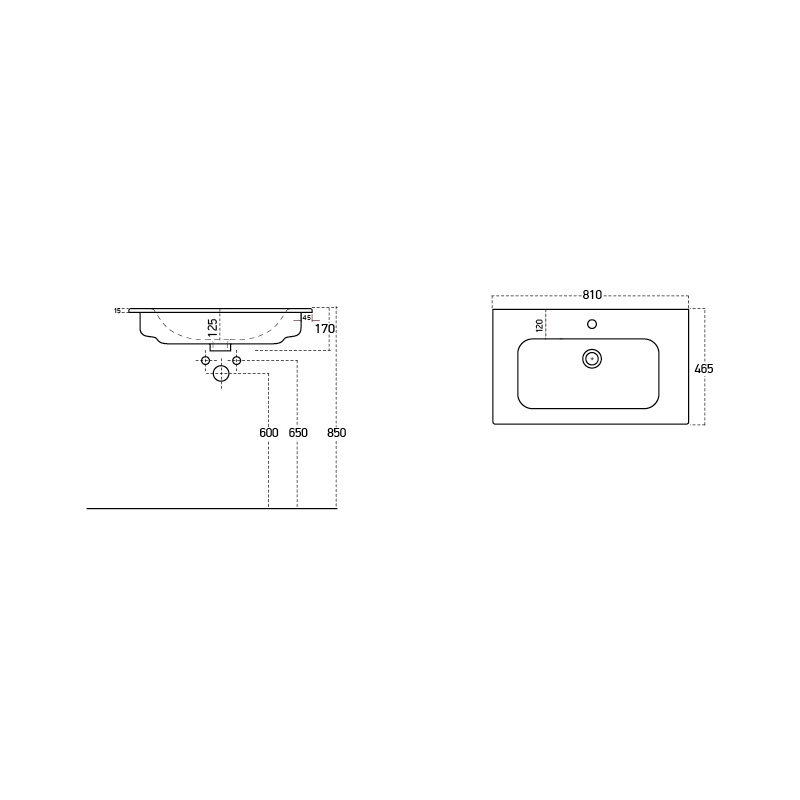 Scudo Aubrey 800mm Wall Mounted Vanity Unit & Basin Dust Grey