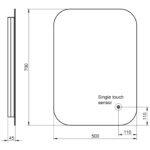 Scudo Aura 500x700mm LED Mirror with Demister Pad