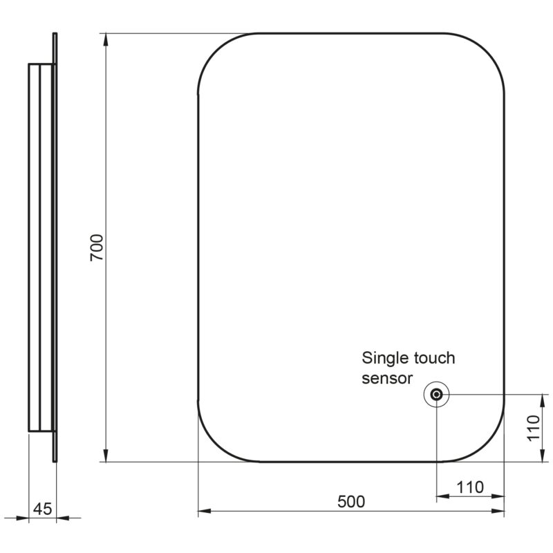 Scudo Aura 500x700mm LED Mirror with Demister Pad