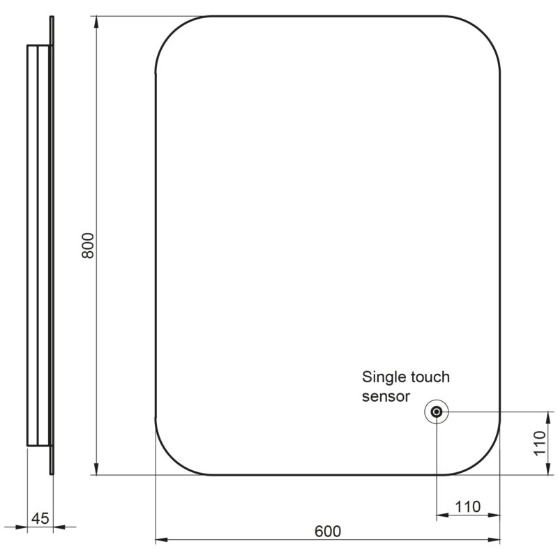 Scudo Aura 800x600mm LED Mirror with Demister Pad