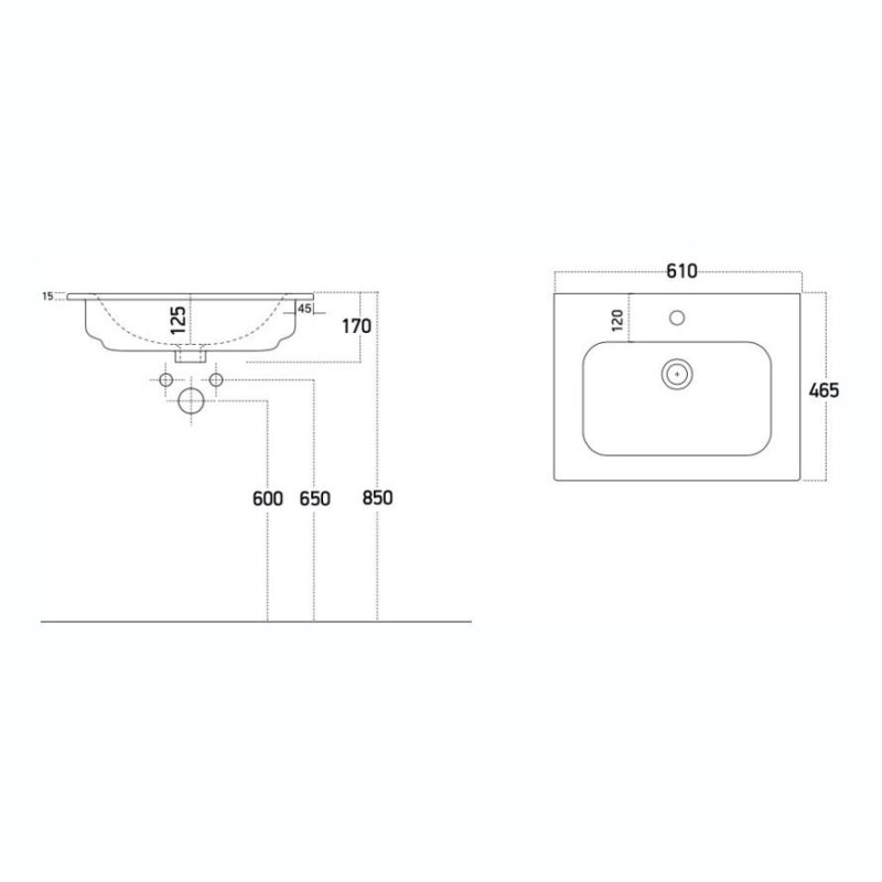 Scudo Aubrey Furniture Basin 610mm