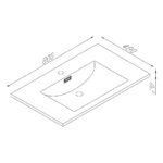 Scudo Linea Square 800 Basin Matt White