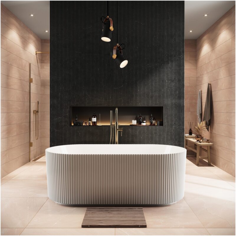 Scudo Labyrinth Fluted Freestanding Bath 1700x800x600mm Scudo Labyrinth Fluted Freestanding Bath 1700x800x600mm