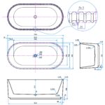 Scudo Labyrinth Fluted Freestanding Bath 1700x800x600mm