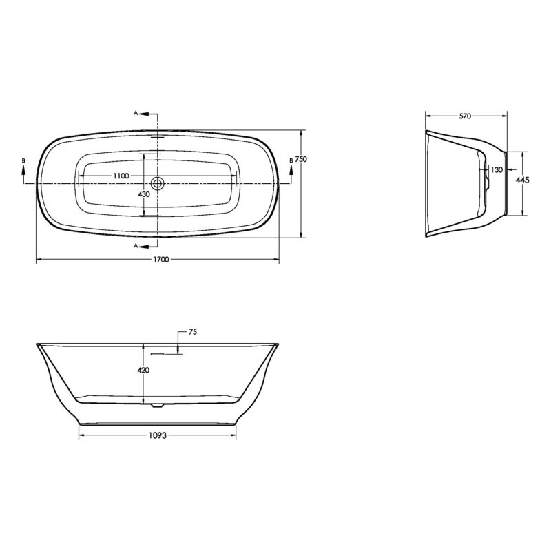Scudo Coral Freestanding Bath White