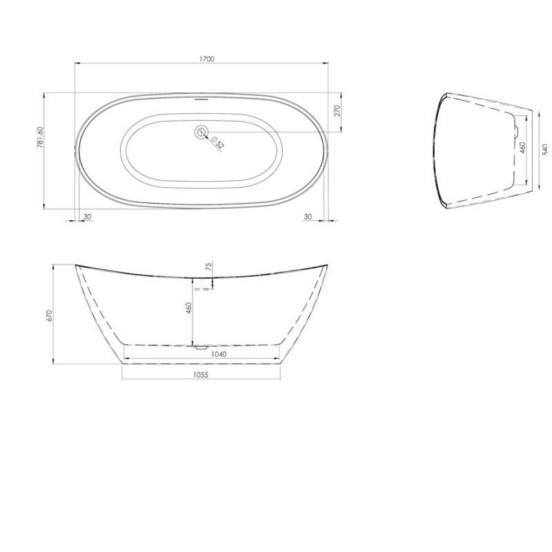 Scudo Aruba Acrylic Bath White