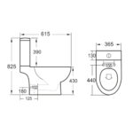 Scudo Belini Rimless Open Back Pan with Cistern & Soft Closing Seat