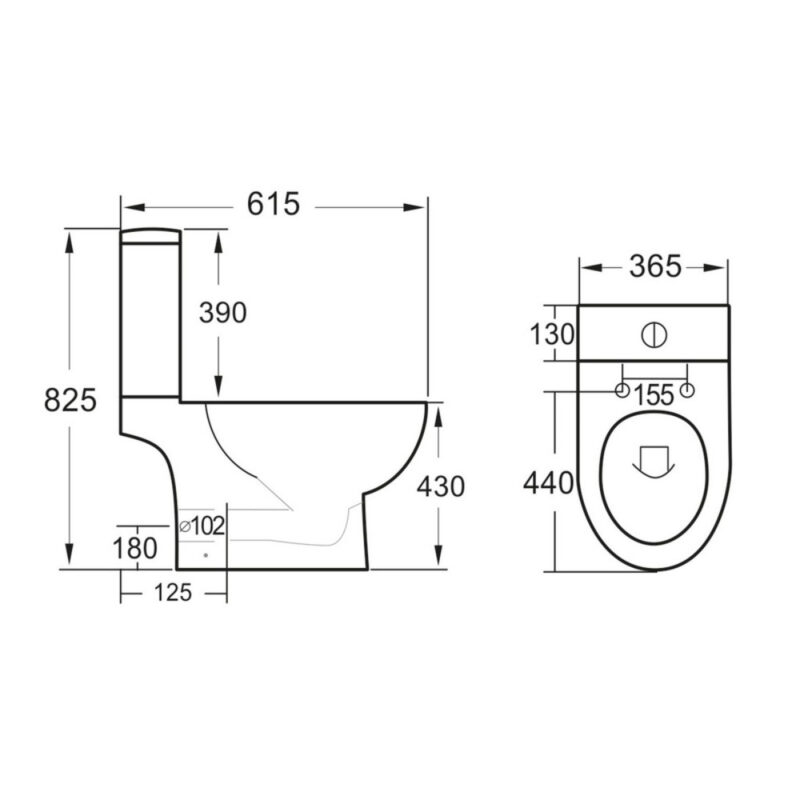 Scudo Belini Rimless Open Back Pan with Cistern & Soft Closing Seat