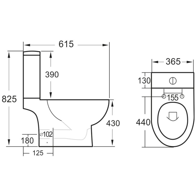 Scudo Belini Rimless Open Back WC Pan 430mm