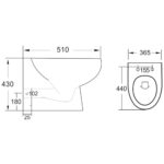 Scudo Belini Rimless Back To Wall WC Pan 430mm