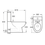 Scudo Belini Rimless Closed Back Pan with Cistern & Soft Closing Seat