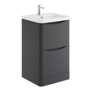 Scudo Bella 500mm Floorstanding Vanity Unit & Basin Matt Grey
