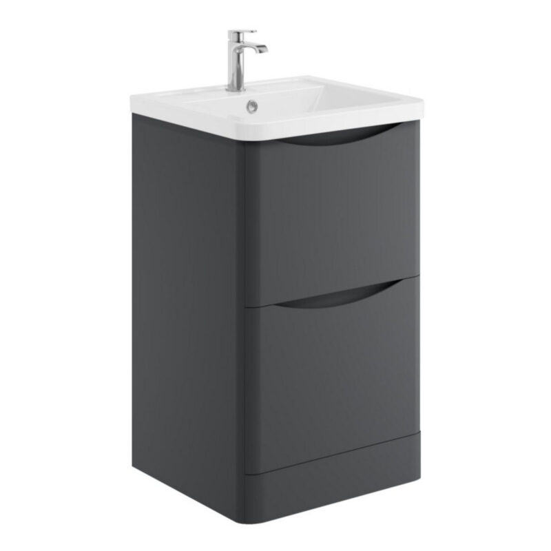 Scudo Bella 500mm Floorstanding Vanity Unit & Basin Matt Grey Scudo Bella 500mm Floorstanding Vanity Unit & Basin Matt Grey