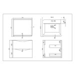 Scudo Bella 500mm Wall Mounted Vanity Unit & Basin Matt Grey