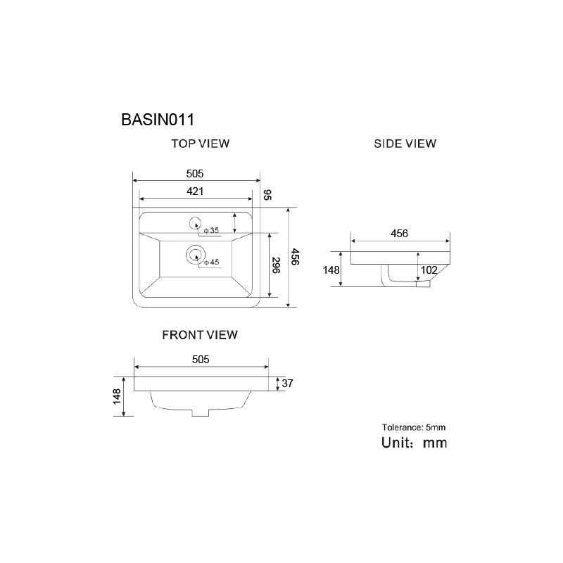 Scudo Bella 500mm Wall Mounted Vanity Unit & Basin Matt Grey