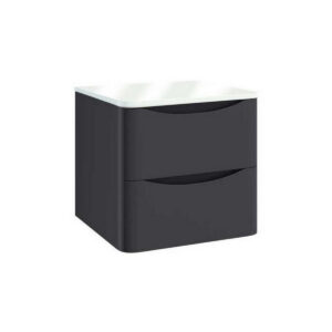 Scudo Bella 500mm Wall Mounted Vanity Unit & Countertop Matt Grey