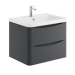 Scudo Bella 600mm Wall Mounted Vanity Unit & Basin Matt Grey