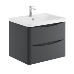 Scudo Bella 600mm Wall Mounted Vanity Unit & Basin Matt Grey