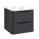 Scudo Bella 600mm Wall Mounted Vanity Unit & Countertop Matt Grey