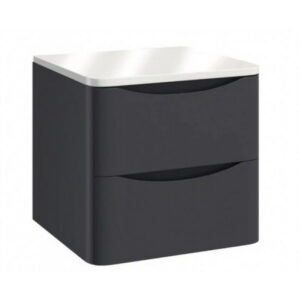 Scudo Bella 600mm Wall Mounted Vanity Unit & Countertop Matt Grey