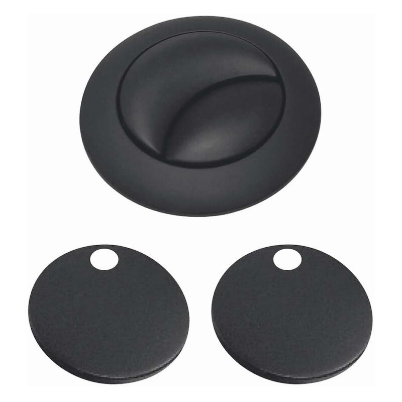 Scudo Black Seat Hinge Cover & Cistern Push Button Scudo Black Seat Hinge Cover & Cistern Push Button