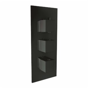 Scudo Black Triple Square Handle 2 Outlet Concealed Shower Valve