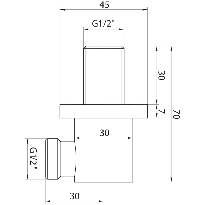 Scudo Black Square Outlet Elbow