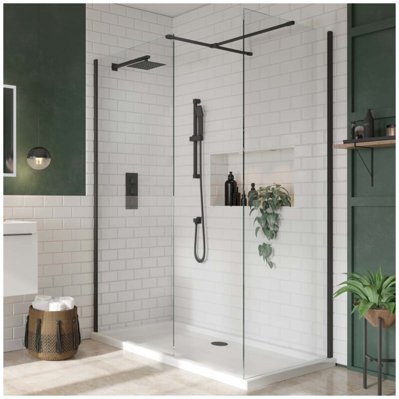 Scudo Black Square Shower Wall Arm