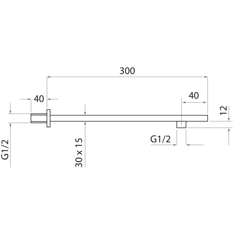 Scudo Black Square Shower Wall Arm