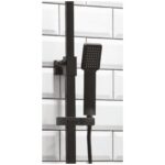 Scudo Lunar Black Square Shower with Rigid Riser