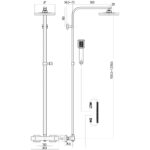 Scudo Lunar Black Square Shower with Rigid Riser