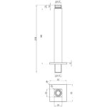 Scudo Black Square Shower Ceiling Shower Arm