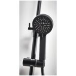 Scudo Middleton Black Round Rigid Riser Shower