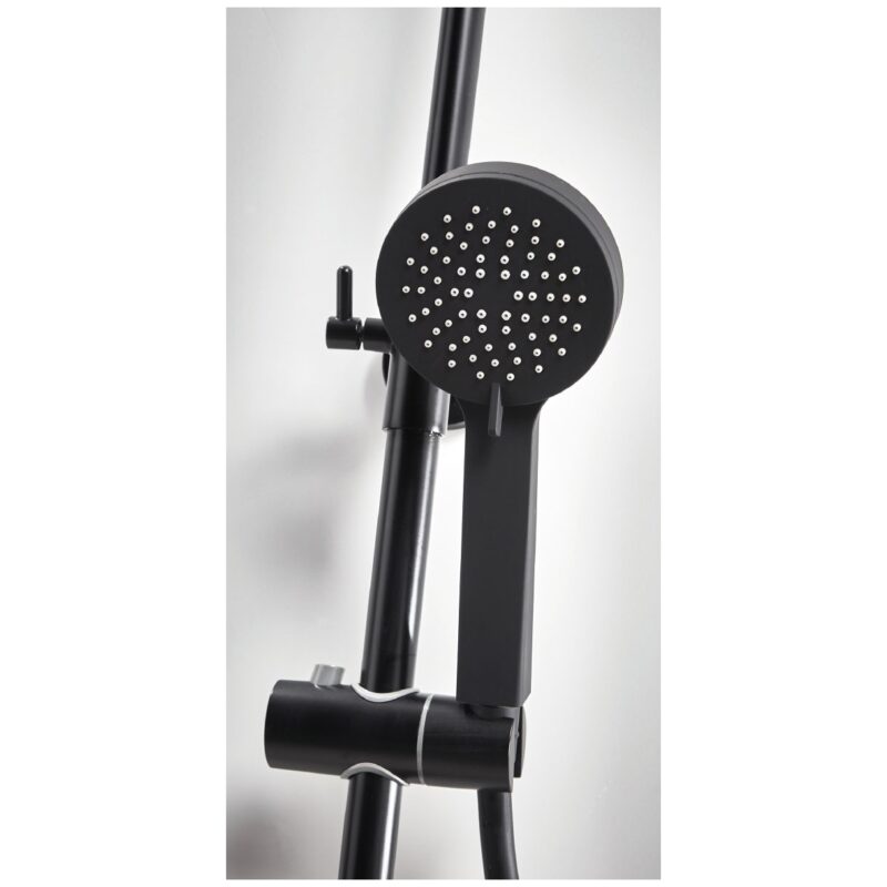 Scudo Middleton Black Round Rigid Riser Shower