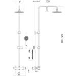 Scudo Middleton Black Round Rigid Riser Shower