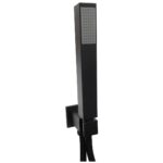Scudo Matt Black Square Shower Outlet, Hose & Head