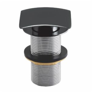 Scudo Black Square Unslotted Sprung Basin Waste