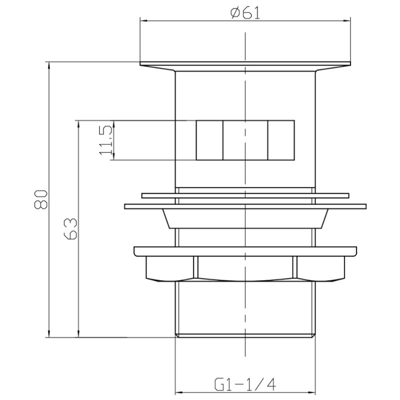 Scudo Black Round Slotted Sprung Basin Waste