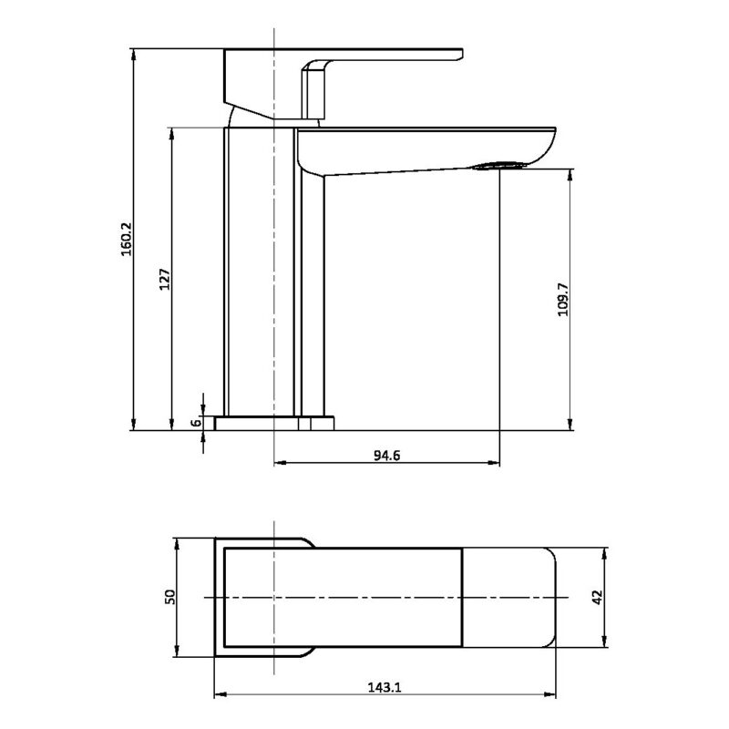 Scudo Muro Black Basin Mono Mixer