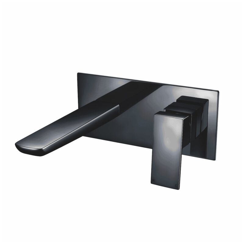 Scudo Muro Black Wall Mounted Basin Mixer Tap Scudo Muro Black Wall Mounted Basin Mixer Tap