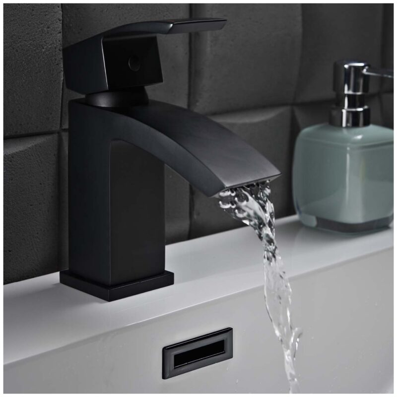 Scudo Descent Matt Black Mono Basin Mixer Tap