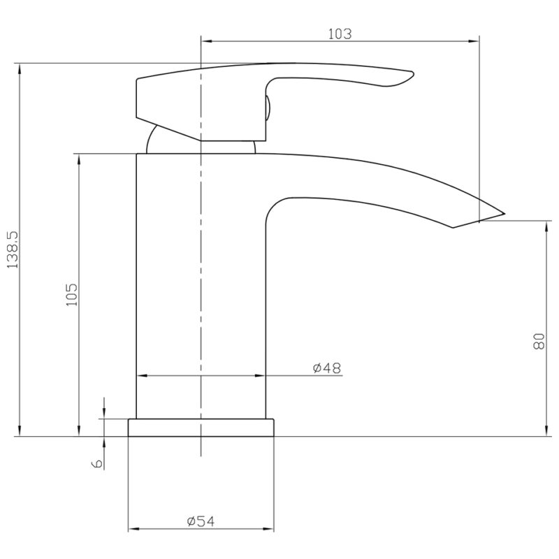 Scudo Belini Matt Black Mono Basin Mixer Tap