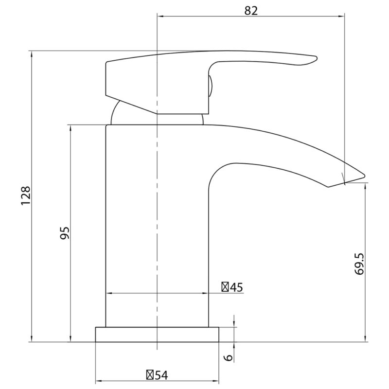 Scudo Belini Matt Black Mini Mono Basin Mixer Tap