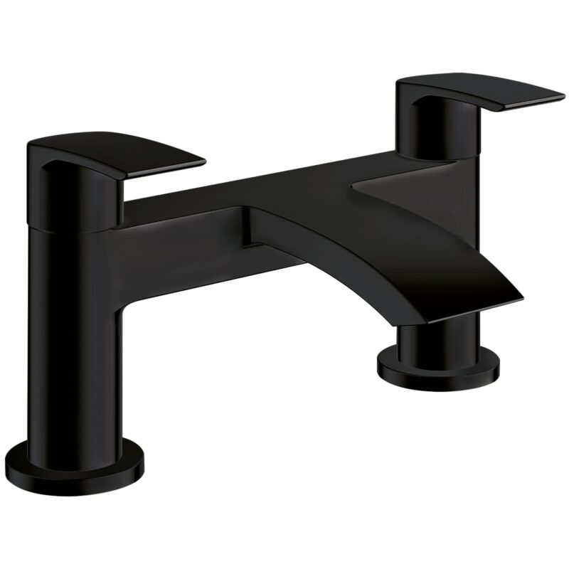Scudo Belini Matt Black Deck Mounted Bath Filler Tap