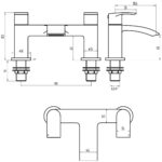 Scudo Belini Matt Black Deck Mounted Bath Filler Tap