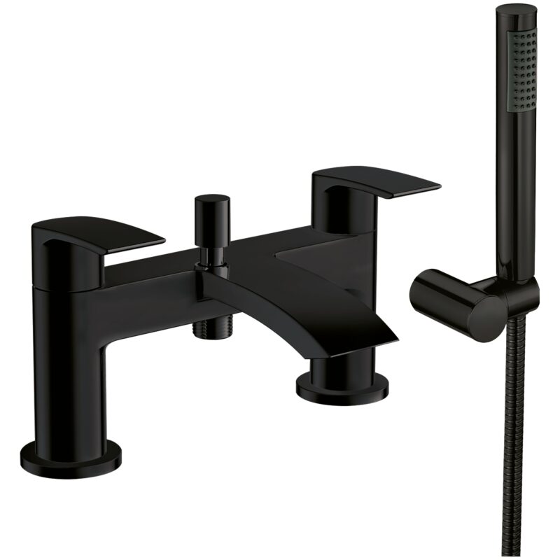 Scudo Belini Matt Black Deck Mounted Bath Shower Mixer Scudo Belini Matt Black Deck Mounted Bath Shower Mixer
